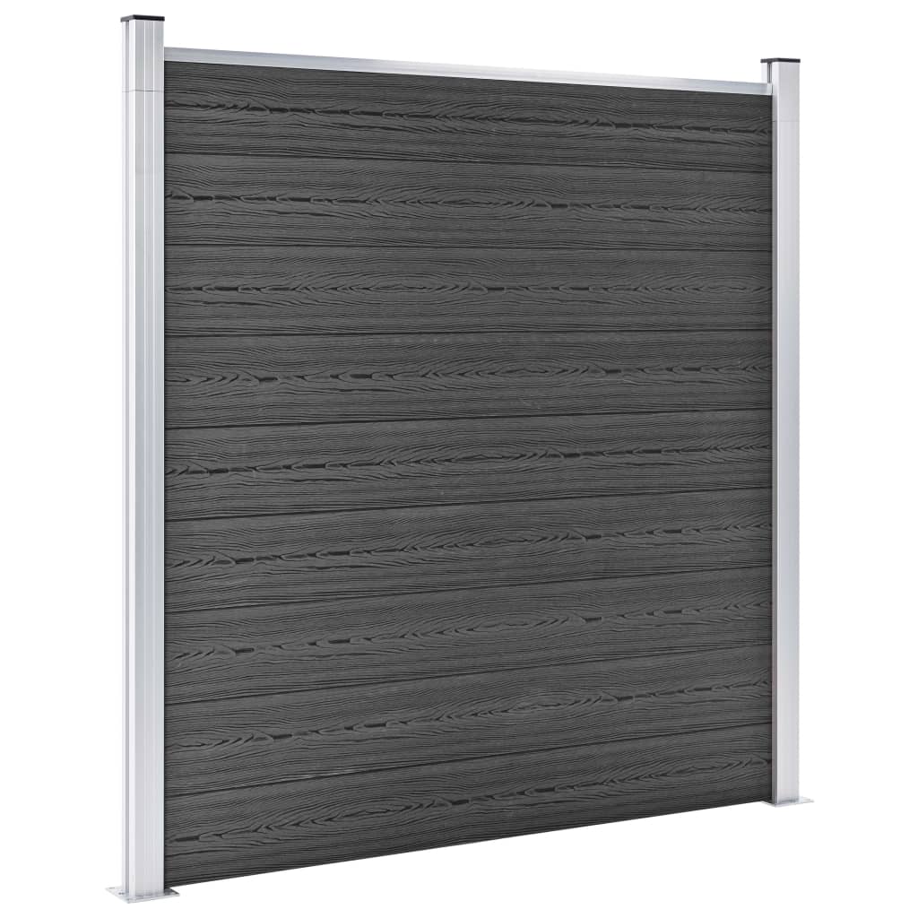 Gjerdepanelsett WPC 1657x(105-186) cm svart
