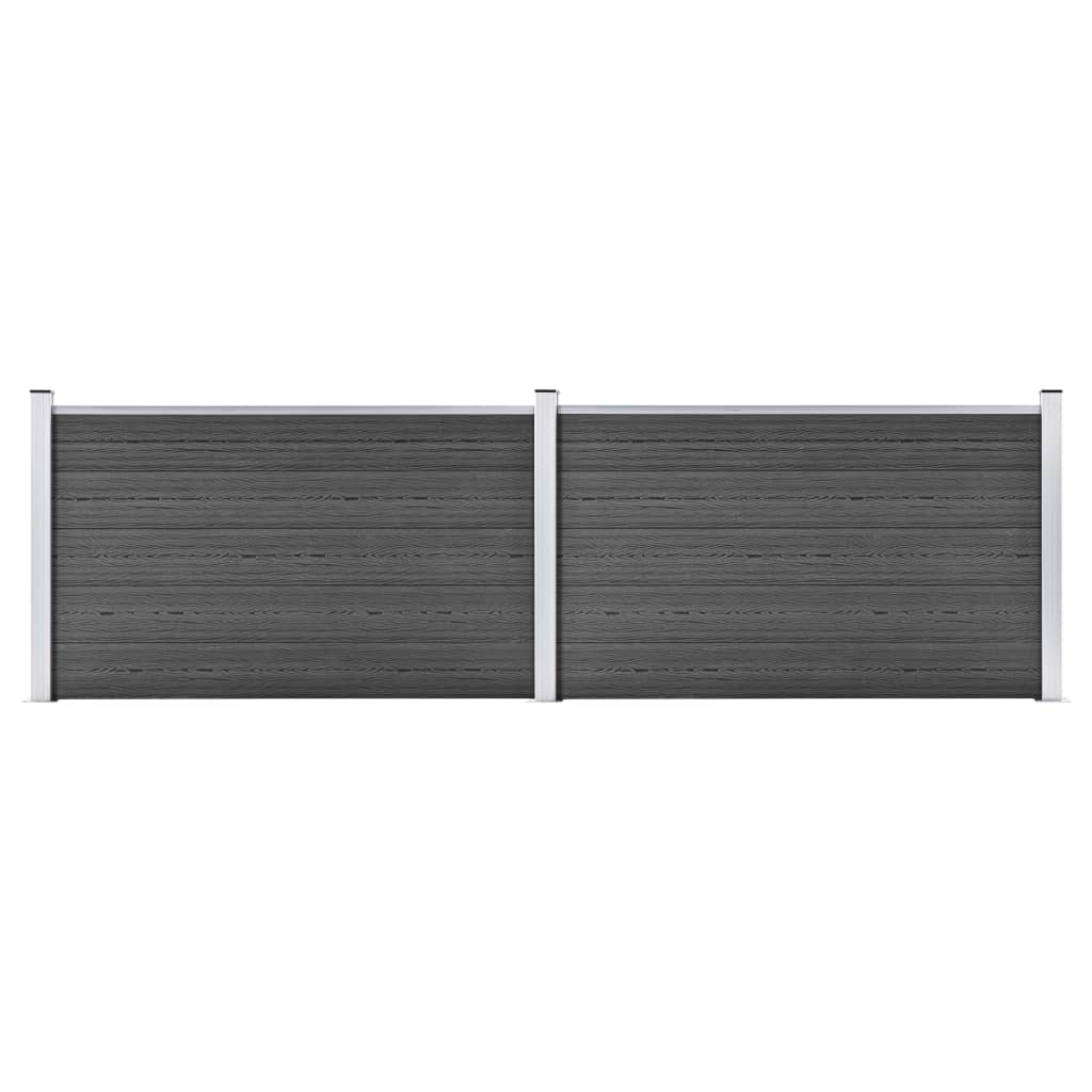 Gjerdepanelsett WPC 353x105 cm svart vidaXL