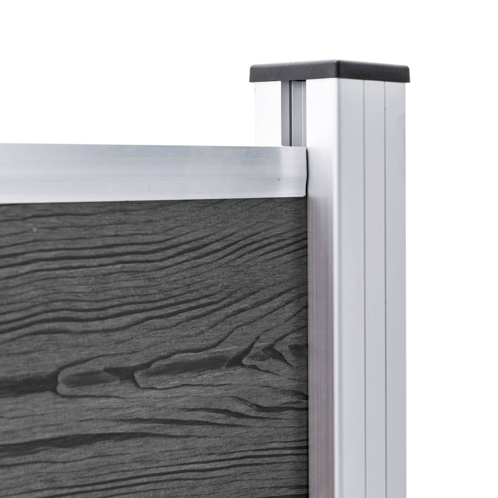 Gjerdepanelsett WPC 353x105 cm svart