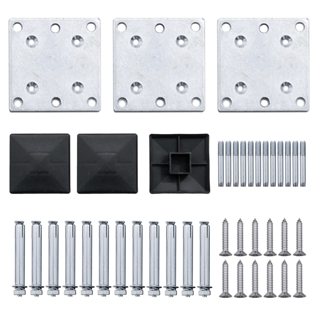 Gjerdepanelsett WPC 353x105 cm svart