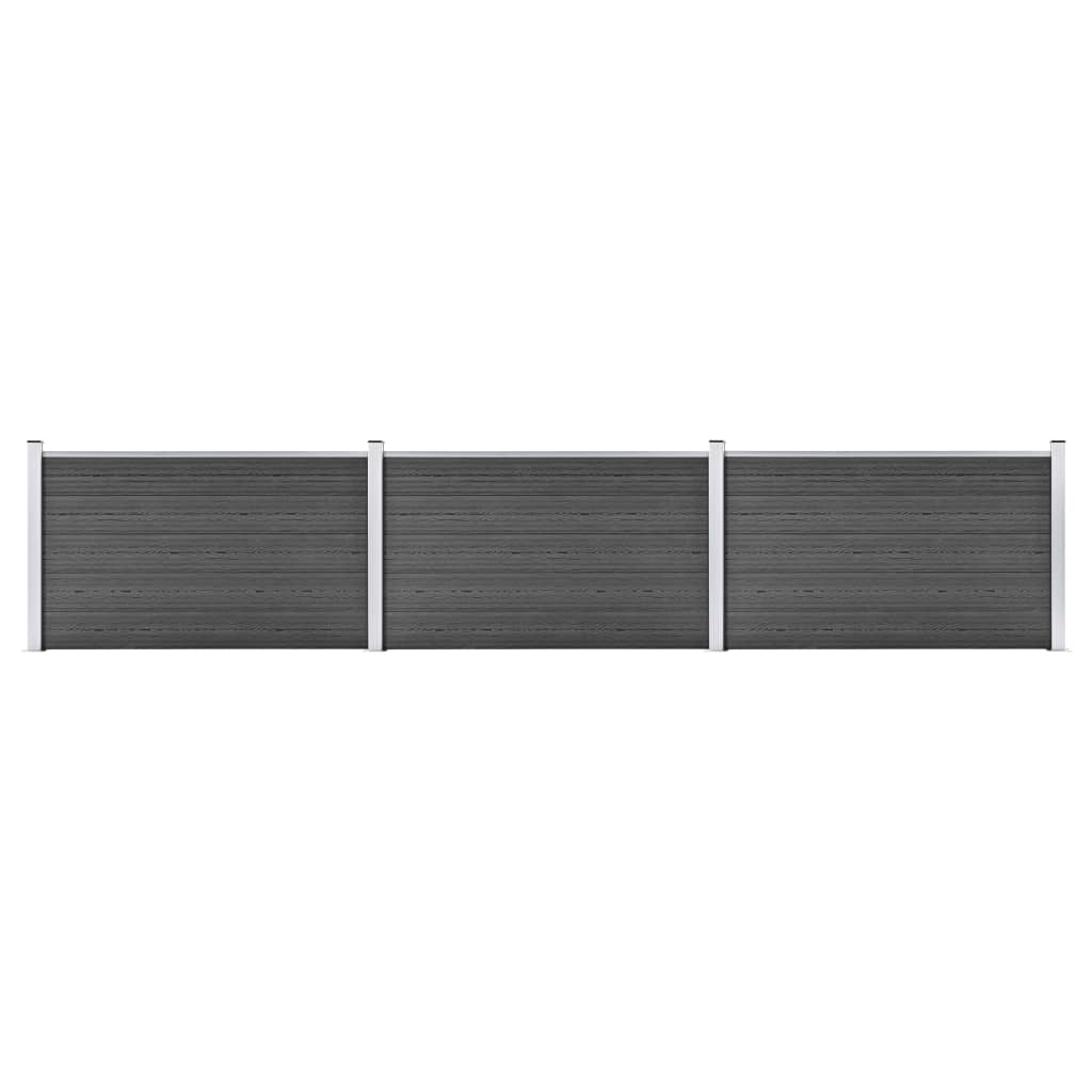Gjerdepanelsett WPC 526x105 cm svart vidaXL