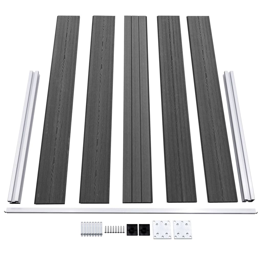 Gjerdepanelsett WPC 526x105 cm svart vidaXL