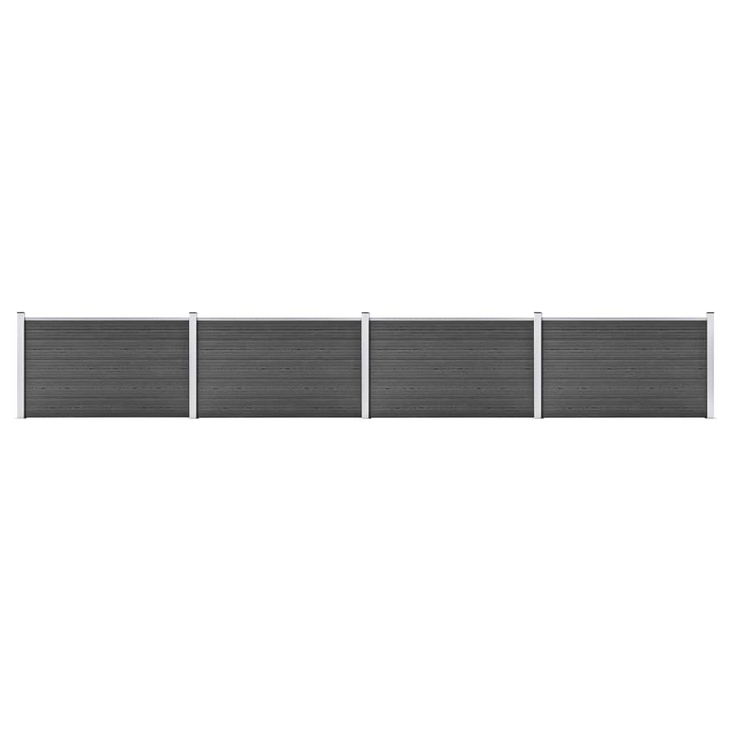 Gjerdepanelsett WPC 699x105 cm svart vidaXL