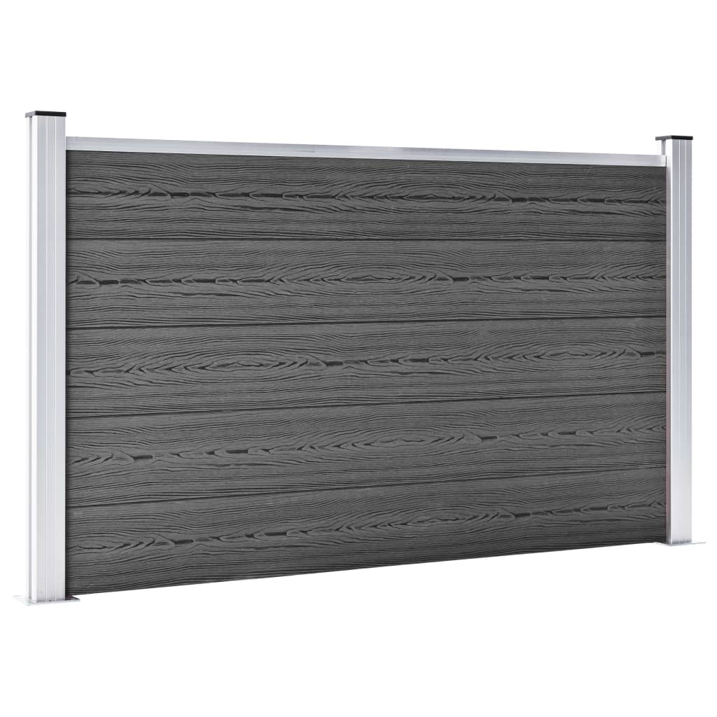 Gjerdepanelsett WPC 699x105 cm svart vidaXL