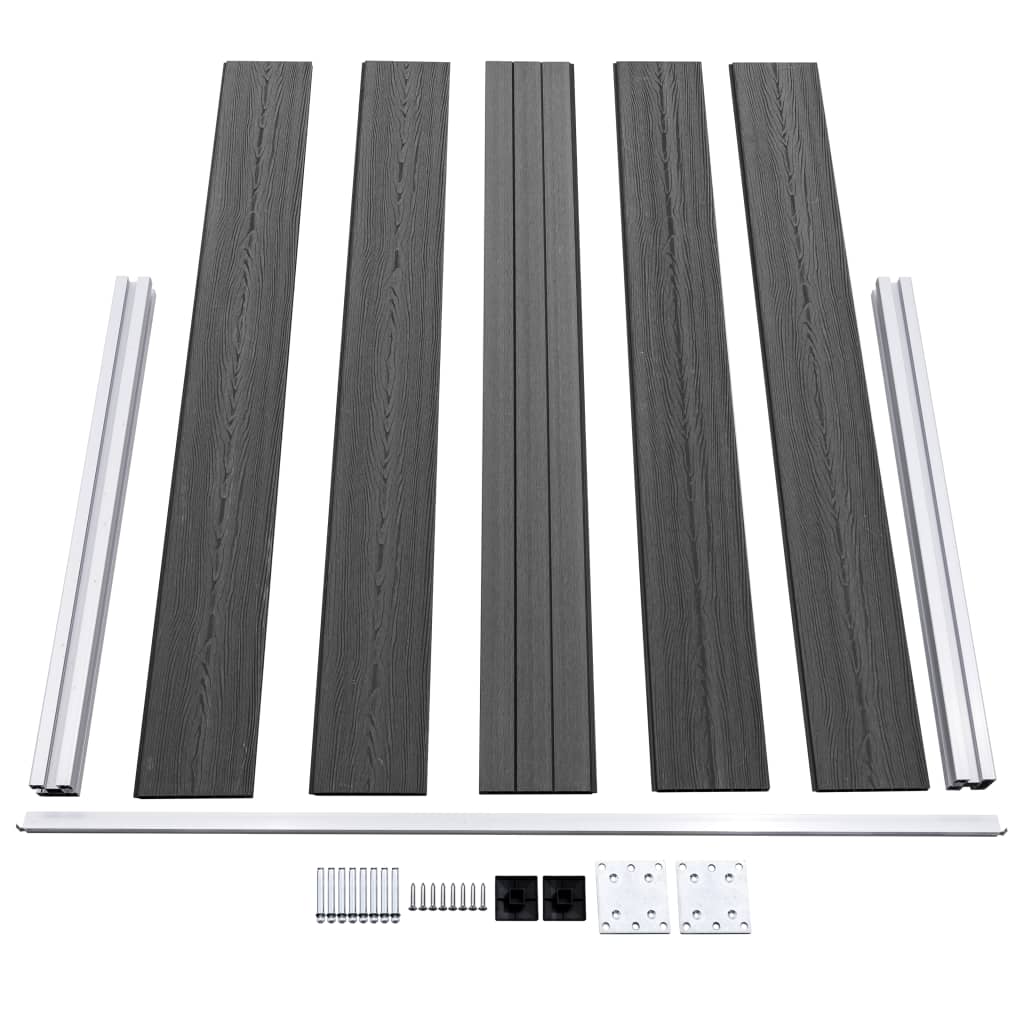 Gjerdepanelsett WPC 699x105 cm svart vidaXL