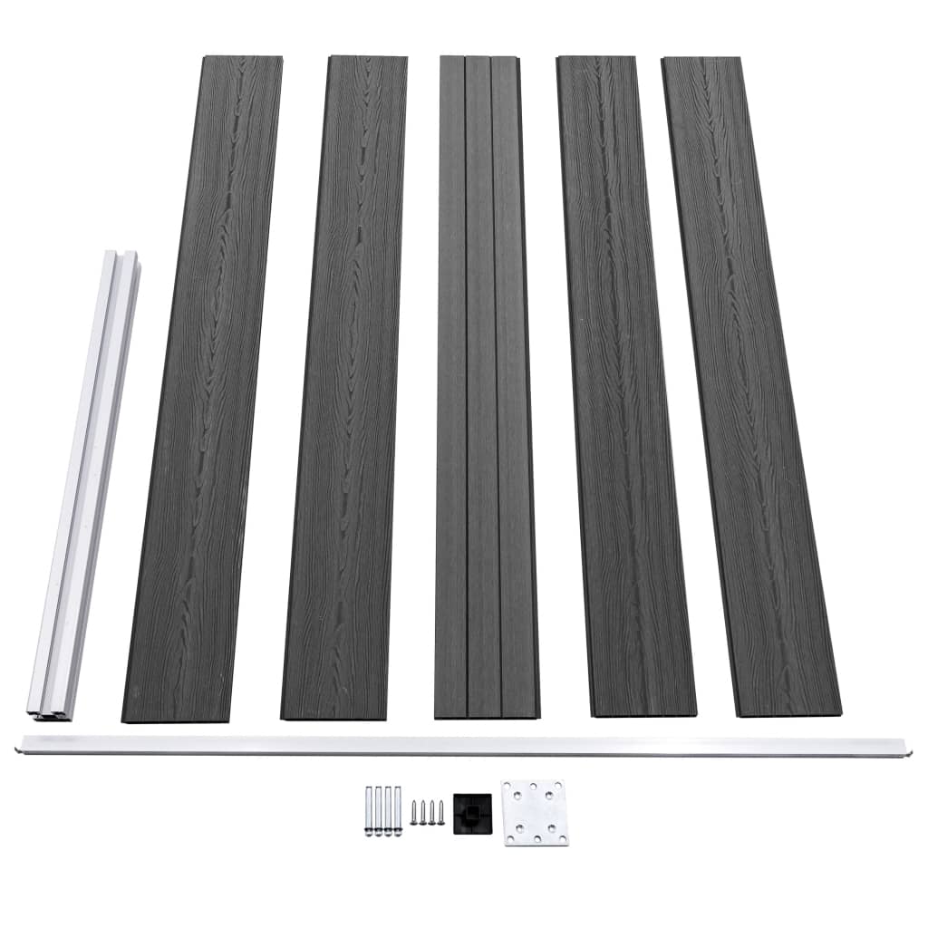 Gjerdepanelsett WPC 699x105 cm svart vidaXL
