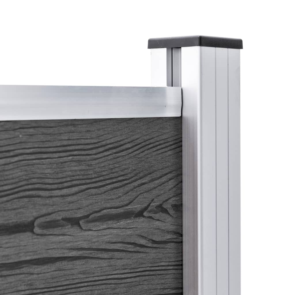 Gjerdepanelsett WPC 699x105 cm svart