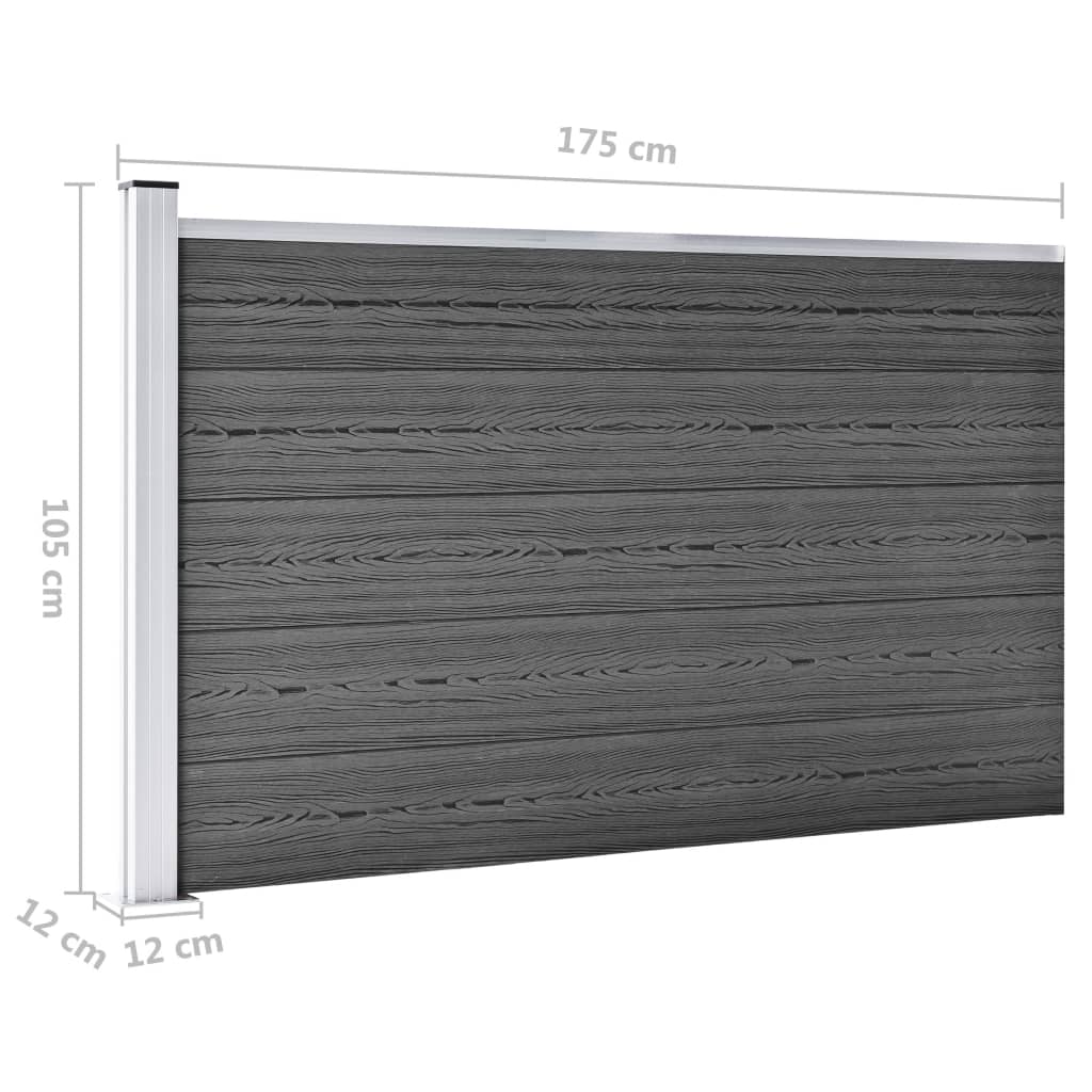 Gjerdepanel WPC 872x105 cm svart vidaXL