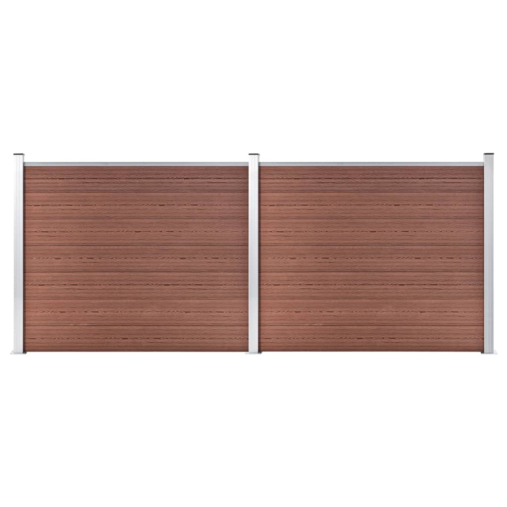 Gjerdepanelsett WPC 353x146 cm brun