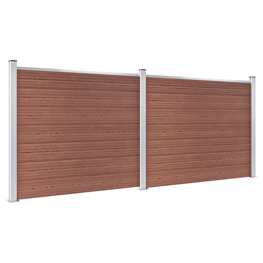 Gjerdepanelsett WPC 353x146 cm brun