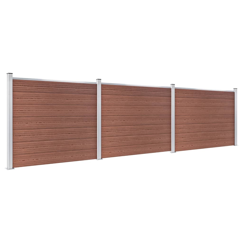 Gjerdepanelsett WPC 526x146 cm brun