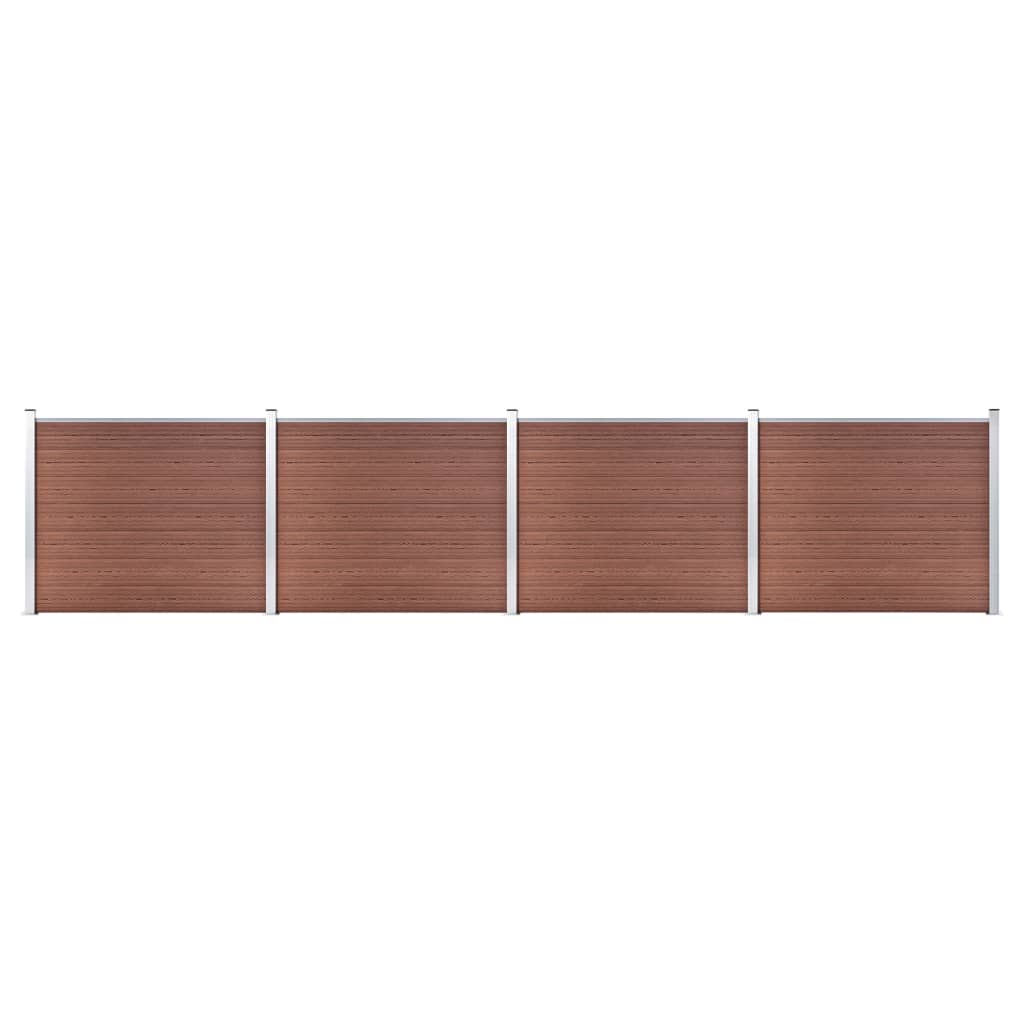 Gjerdepanelsett WPC 699x146 cm brun