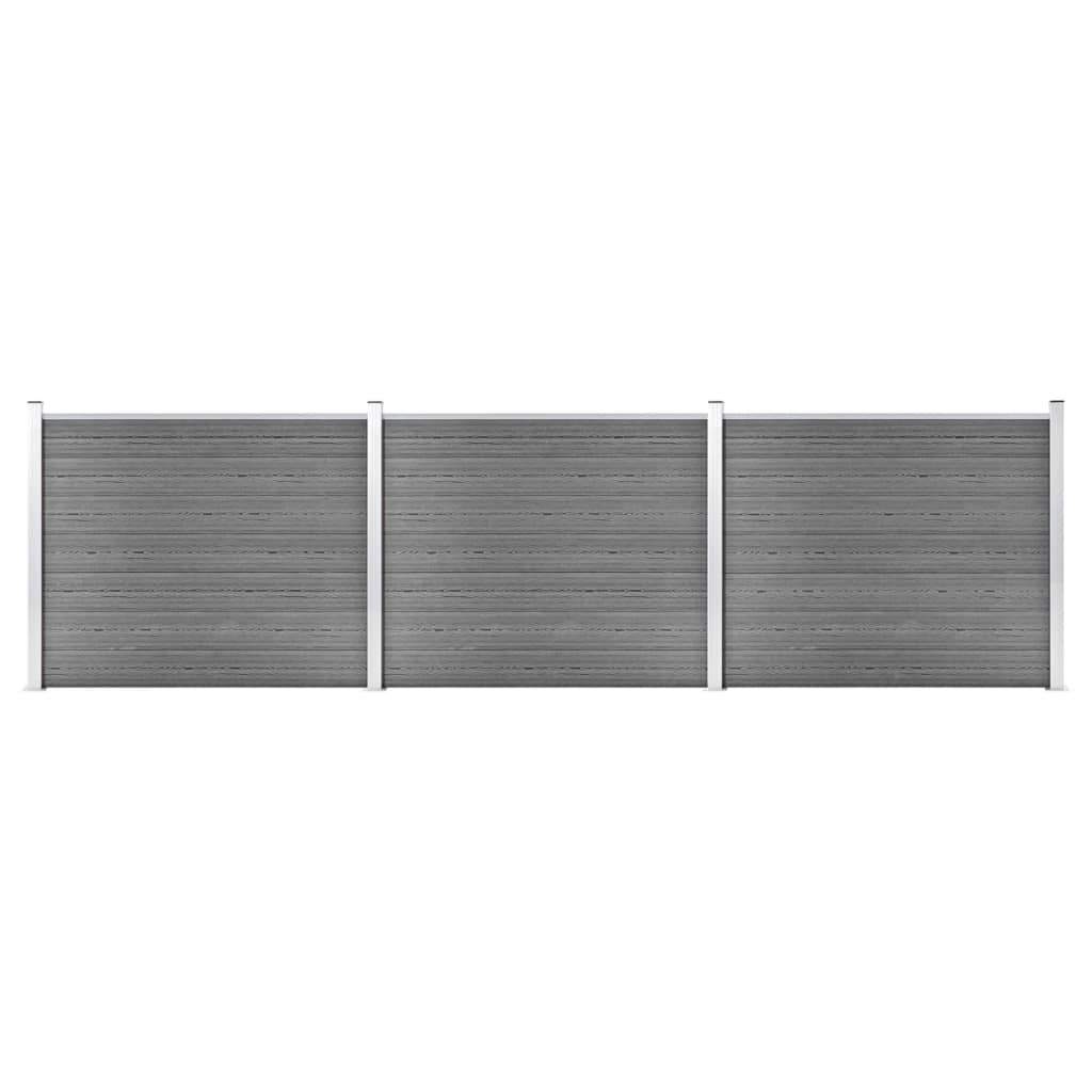 Gjerdepanelsett WPC 526x146 cm grå