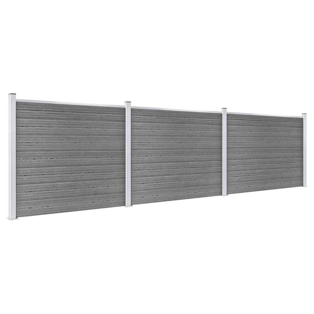 Gjerdepanelsett WPC 526x146 cm grå