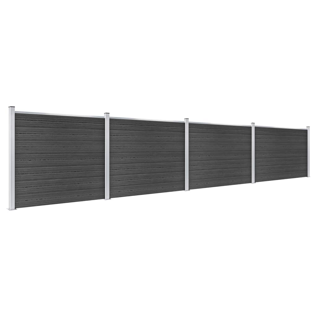 Gjerdepanelsett WPC 699x146 cm grå