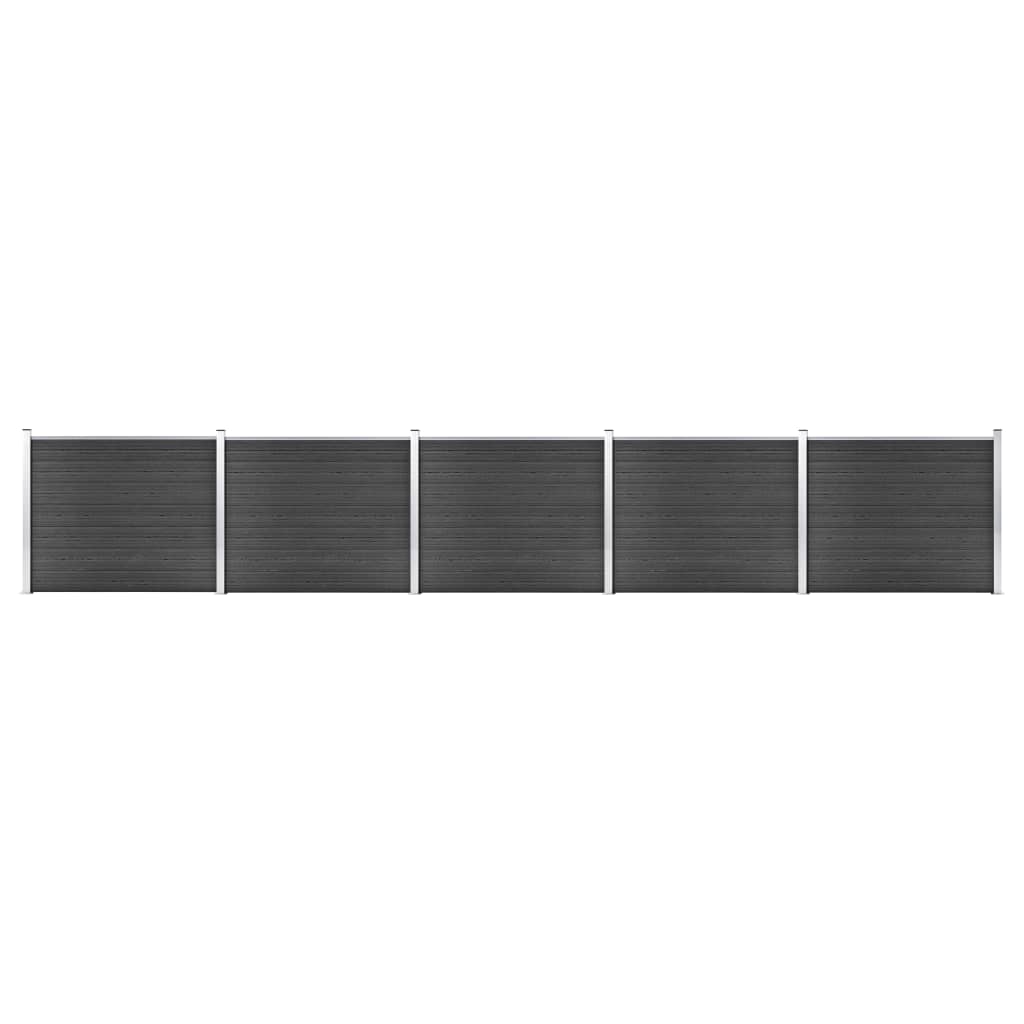 Gjerdepanelsett WPC 872x146 cm grå