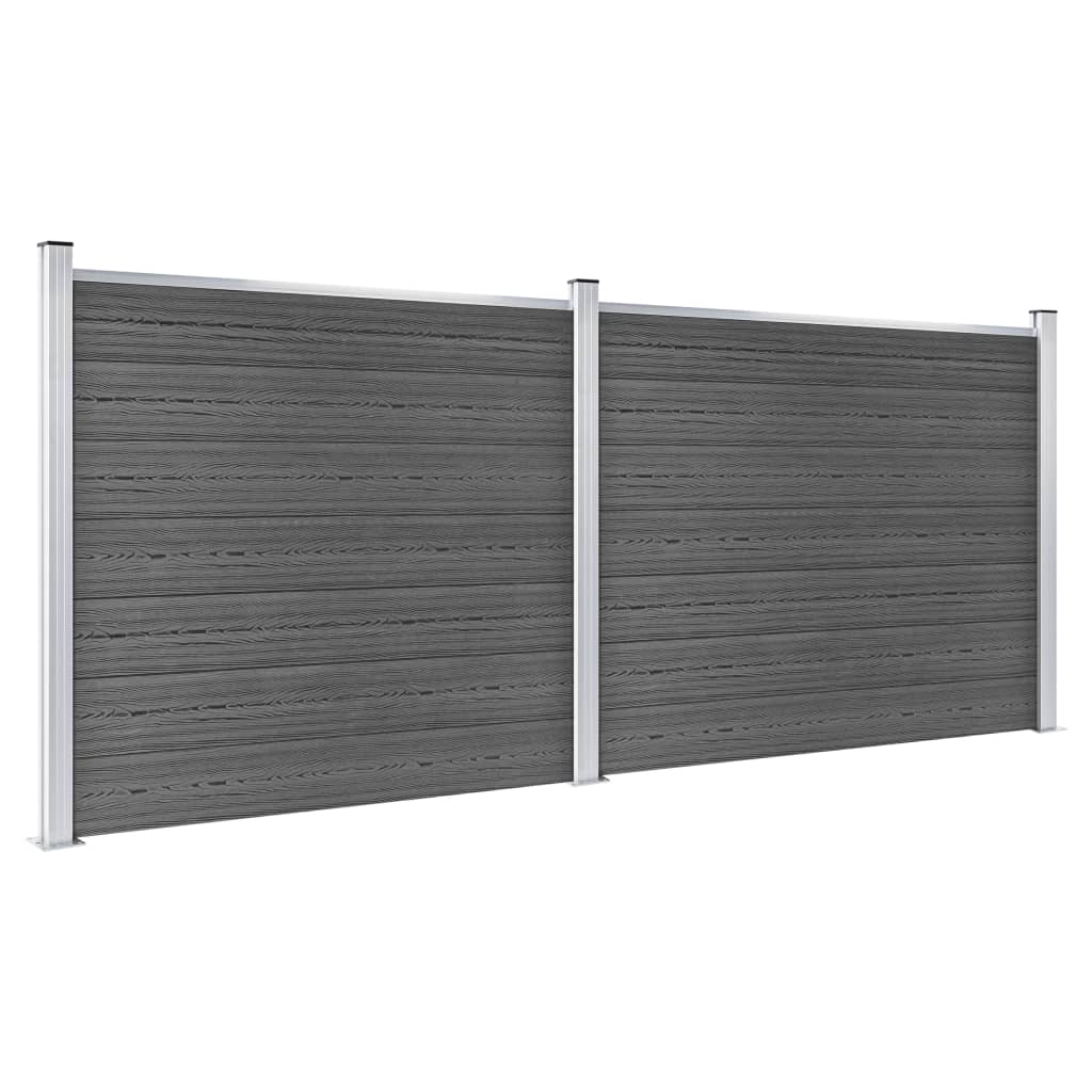 Gjerdepanelsett WPC 353x146 cm svart vidaXL
