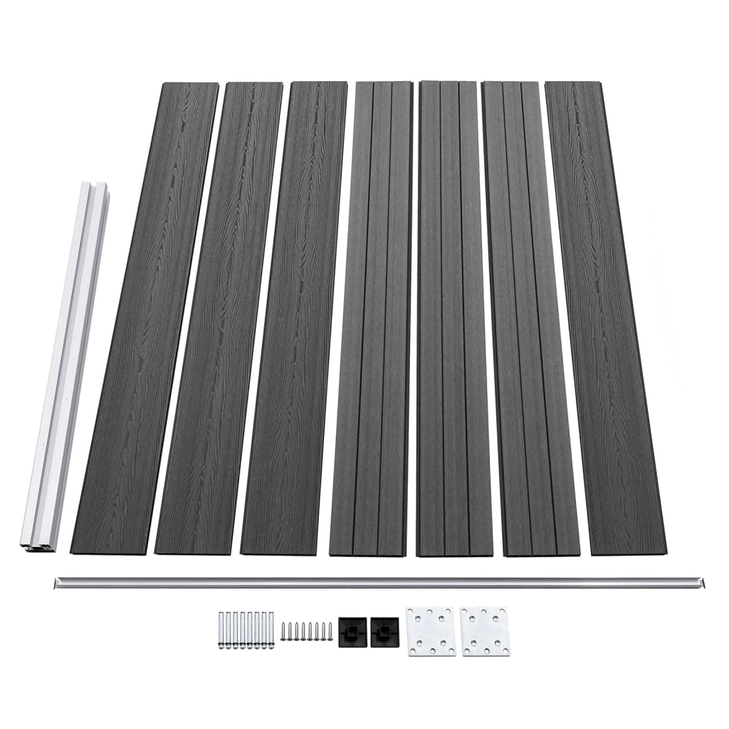 Gjerdepanelsett WPC 353x146 cm svart vidaXL