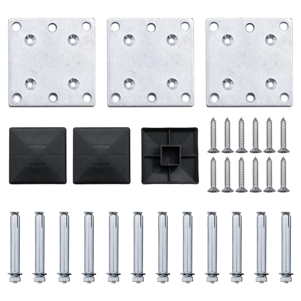 Gjerdepanelsett WPC 353x146 cm svart