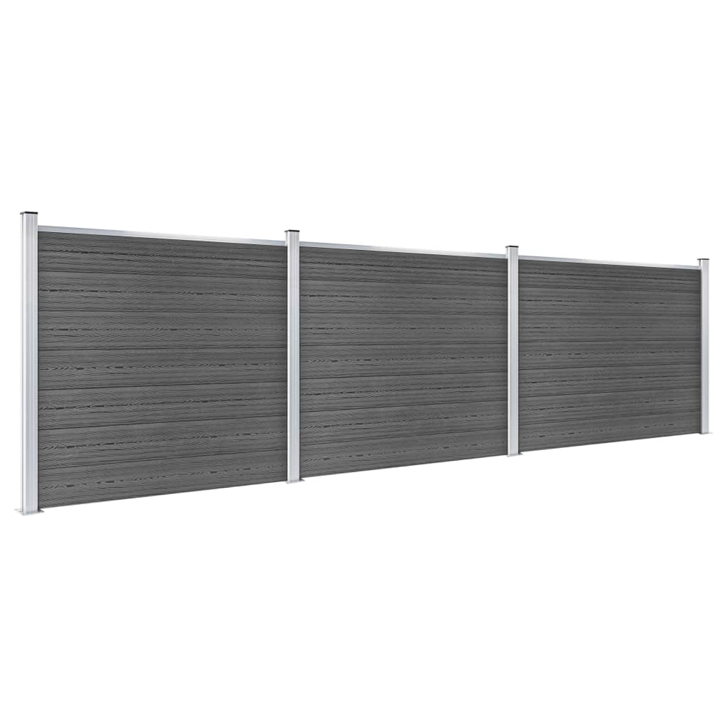 Gjerdepanelsett WPC 526x146 cm svart vidaXL