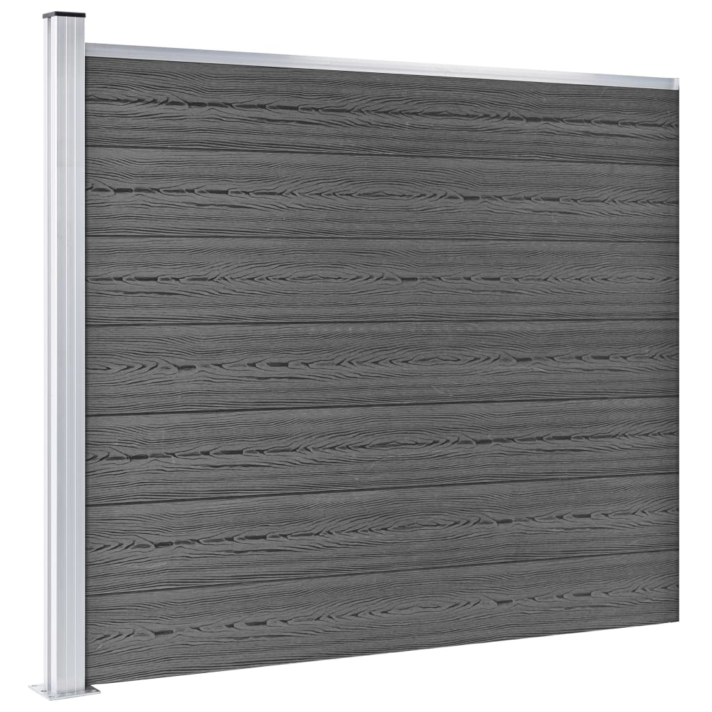 Gjerdepanelsett WPC 526x146 cm svart vidaXL