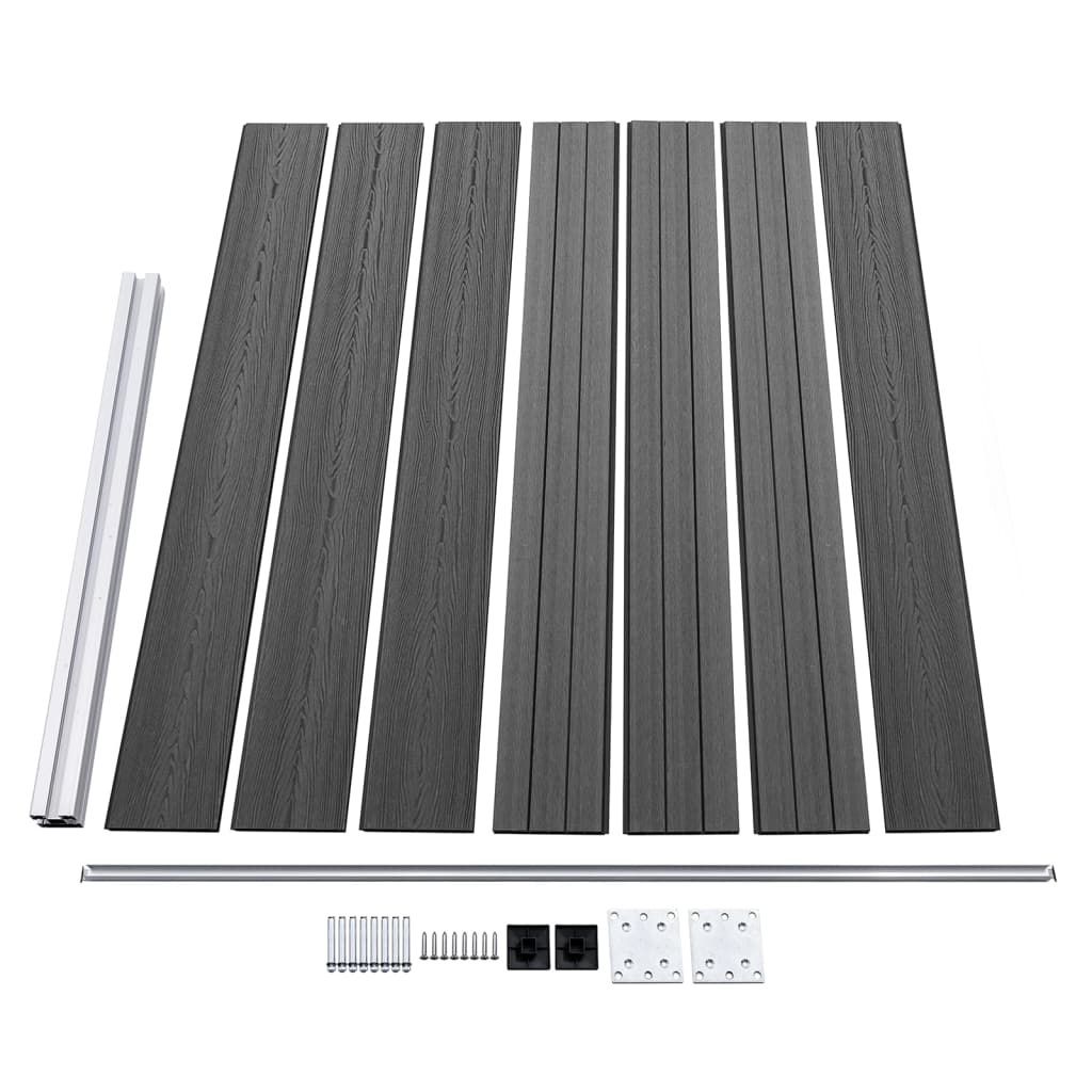 Gjerdepanelsett WPC 526x146 cm svart vidaXL