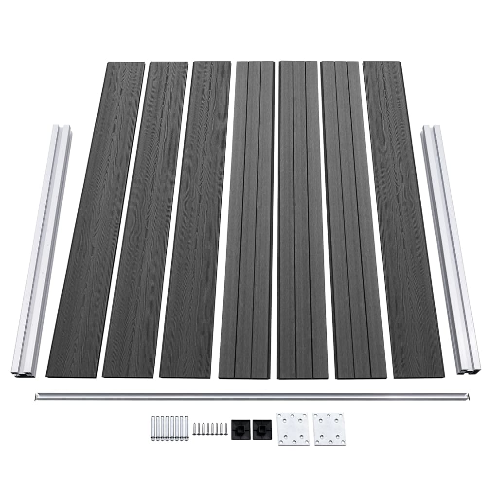 Gjerdepanelsett WPC 526x146 cm svart vidaXL