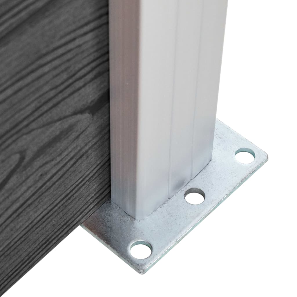 Gjerdepanelsett WPC 526x146 cm svart vidaXL