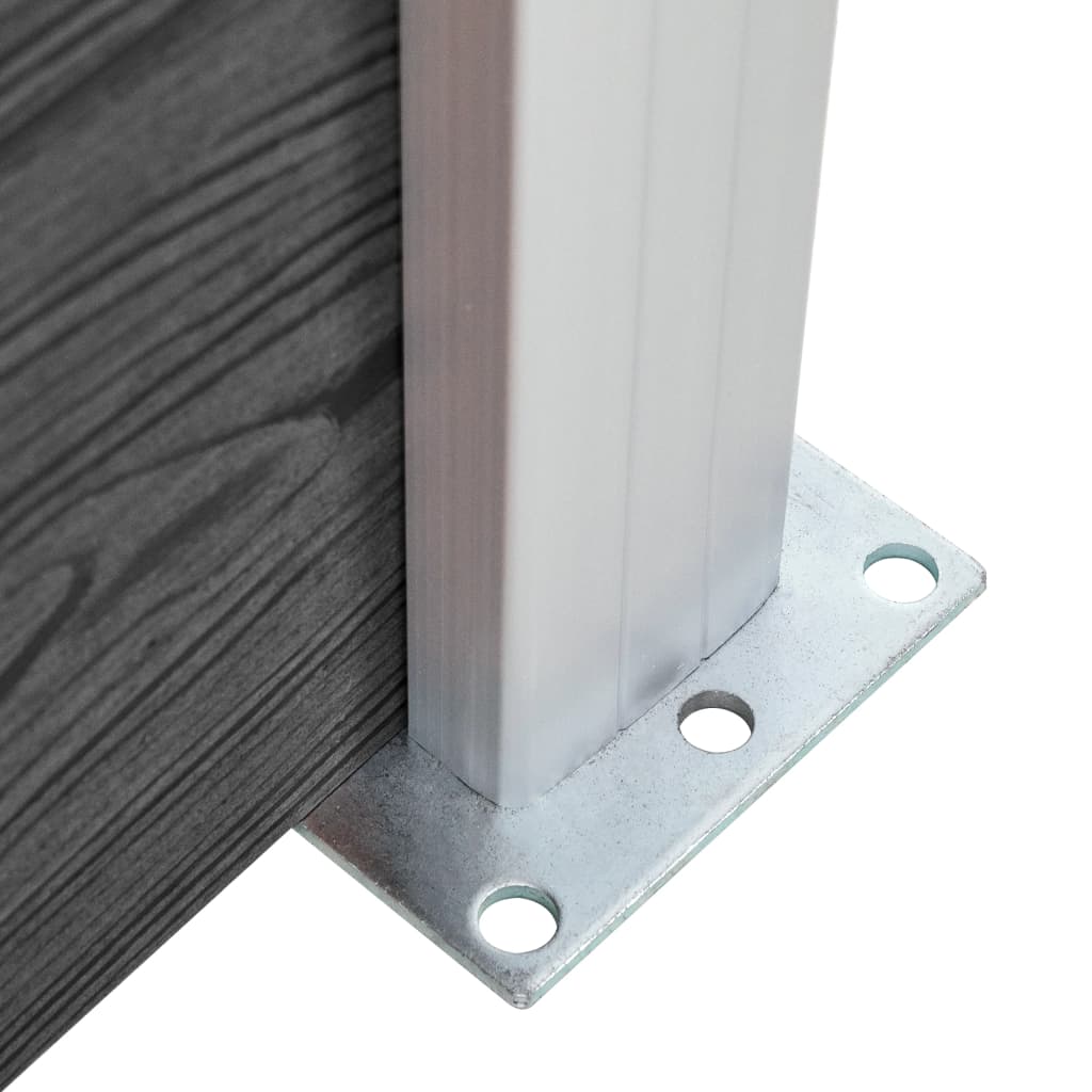 Gjerdepanelsett WPC 699x146 cm svart