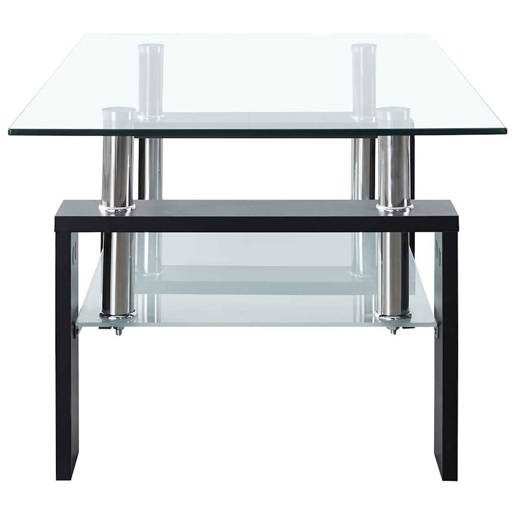 Salongbord svart og gjennomsiktig 95x55x40 cm herdet glass