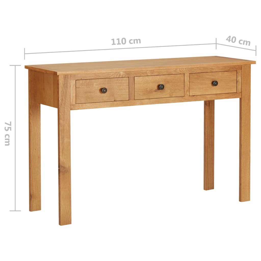 Sminkebord 110x40x75 cm heltre eik