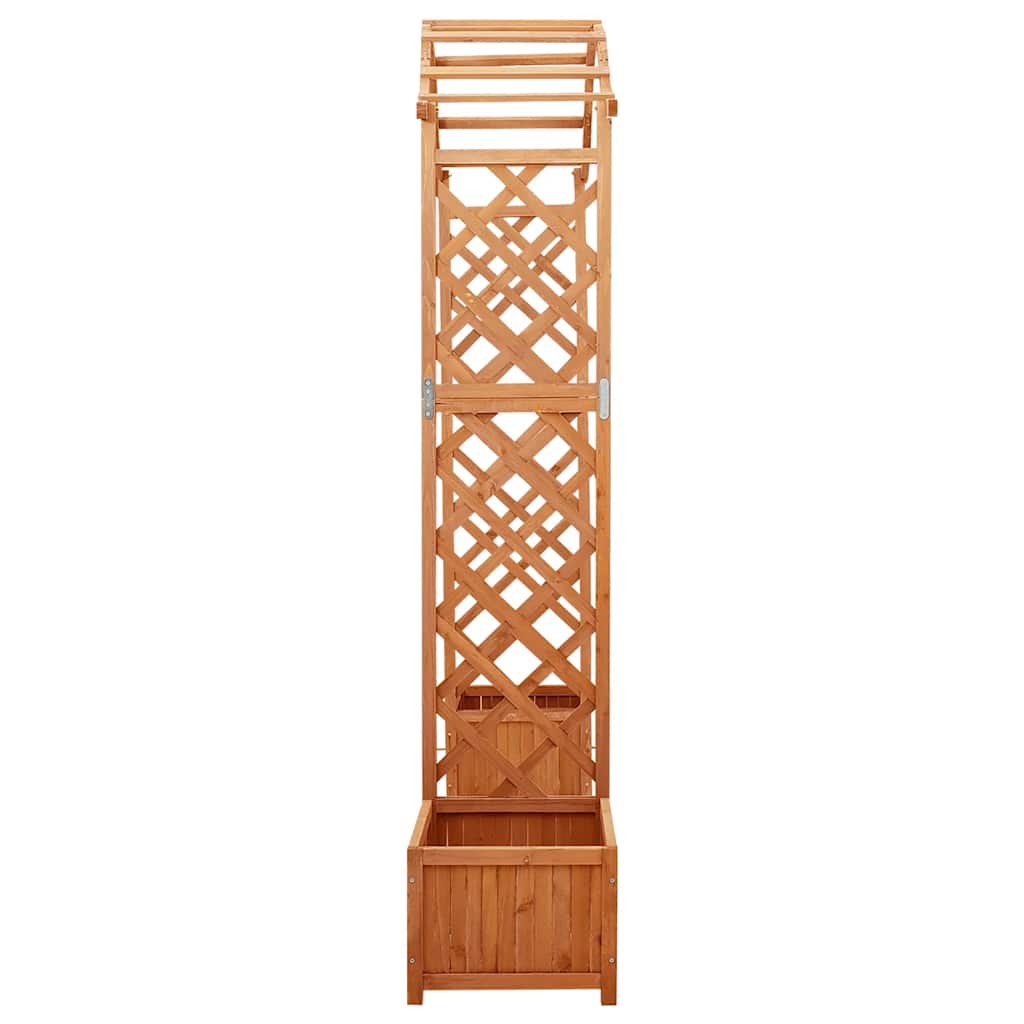 Hagepergola med blomsterkasse heltre gran