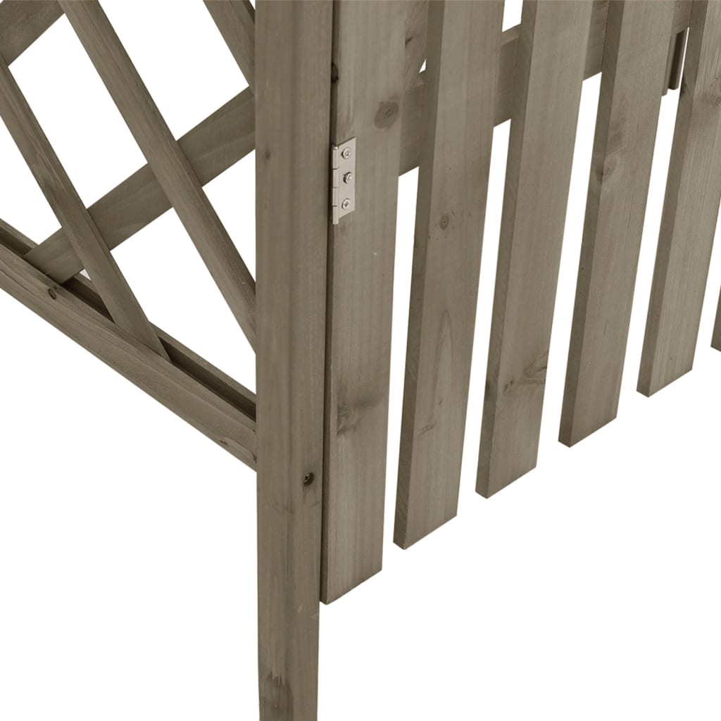 Pergola med port 116x40x204 cm heltre gran grå