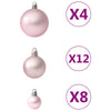 Julekulesett 100 deler rosa