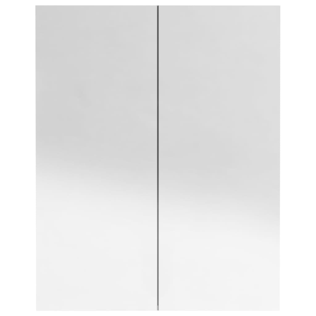 Speilskap til bad 60x15x75 cm MDF skinnende svart