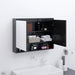 Speilskap til bad 80x15x60 cm MDF skinnende svart