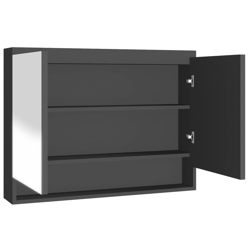 Speilskap til bad 80x15x60 cm MDF antrasitt