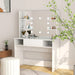 Sminkebord med LED-lys 100x40x135 cm MDF blank hvit