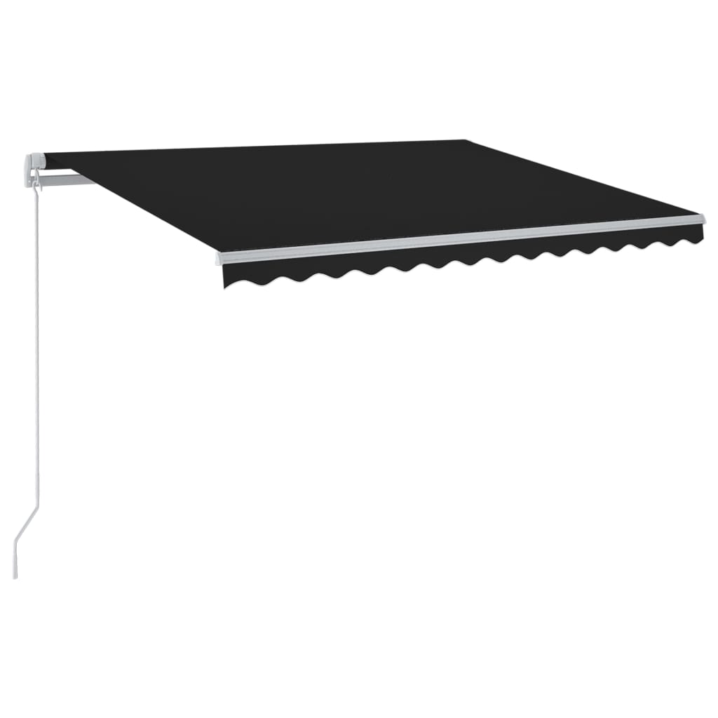 Manuell uttrekkbar markise med LED 300x250 cm antrasitt