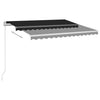 Manuell uttrekkbar markise med LED 300x250 cm antrasitt