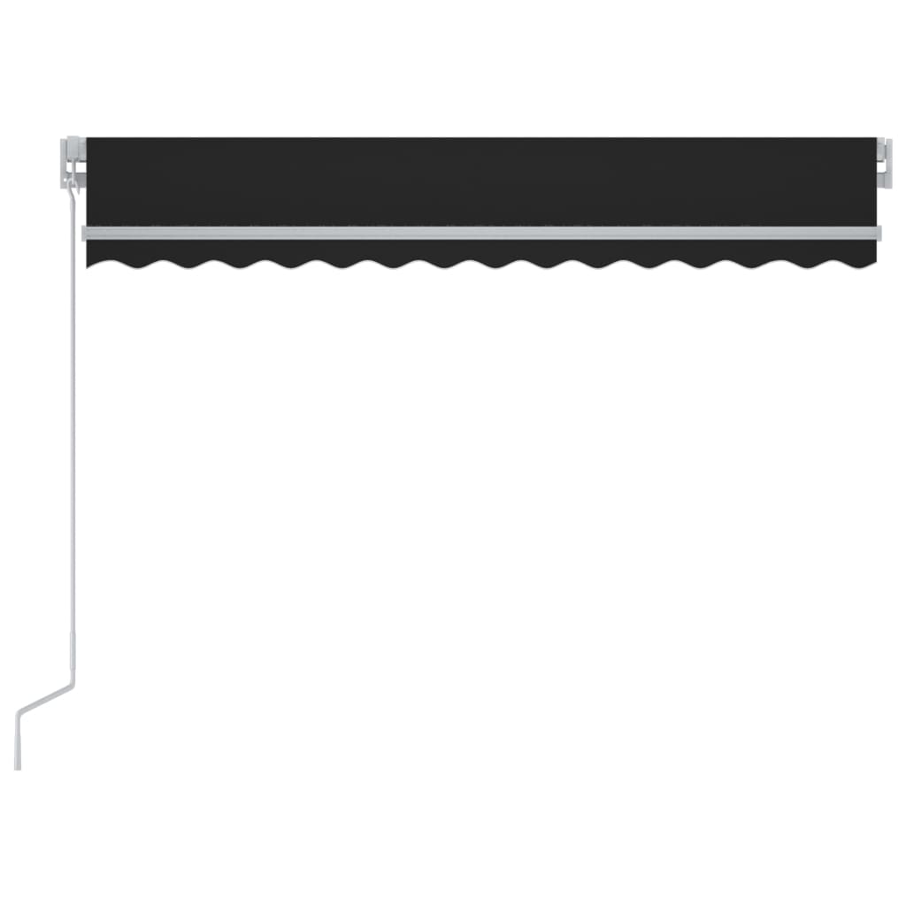 Manuell uttrekkbar markise med LED 300x250 cm antrasitt