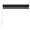 Manuell uttrekkbar markise med LED 300x250 cm antrasitt