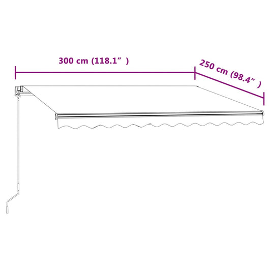 Automatisk uttrekkbar markise 300x250 cm antrasitt