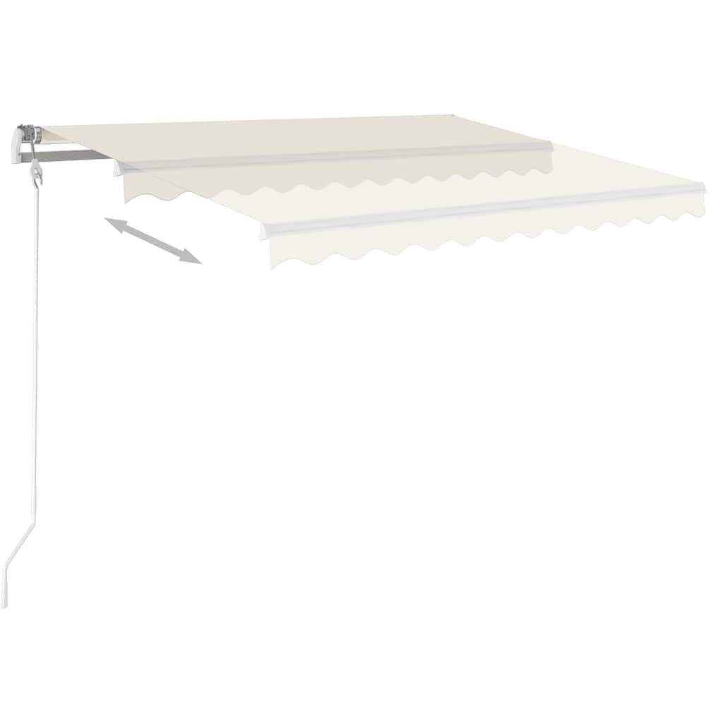 Automatisk markise med LED og vindsensor 300x250 cm kremhvit