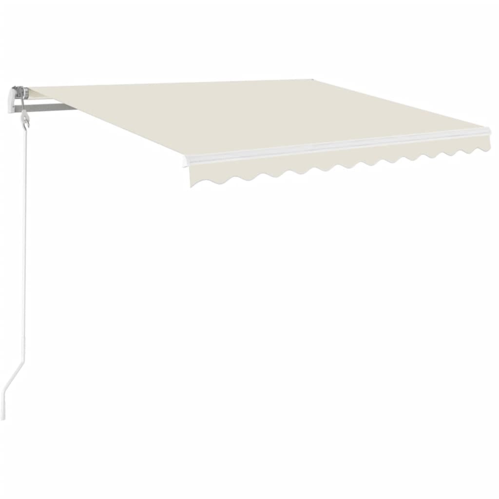 Manuell uttrekkbar markise 350x250 cm kremhvit vidaXL