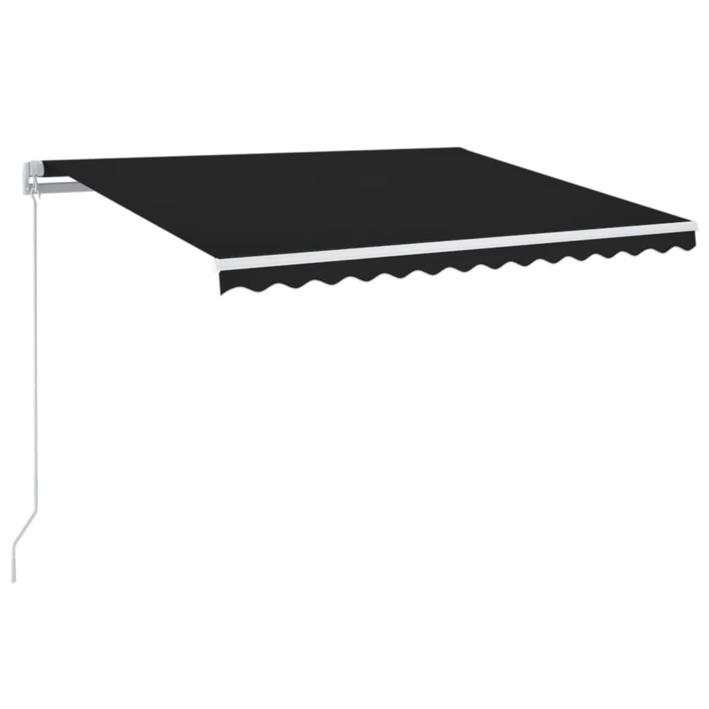 Manuell uttrekkbar markise med LED 350x250 cm antrasitt vidaXL