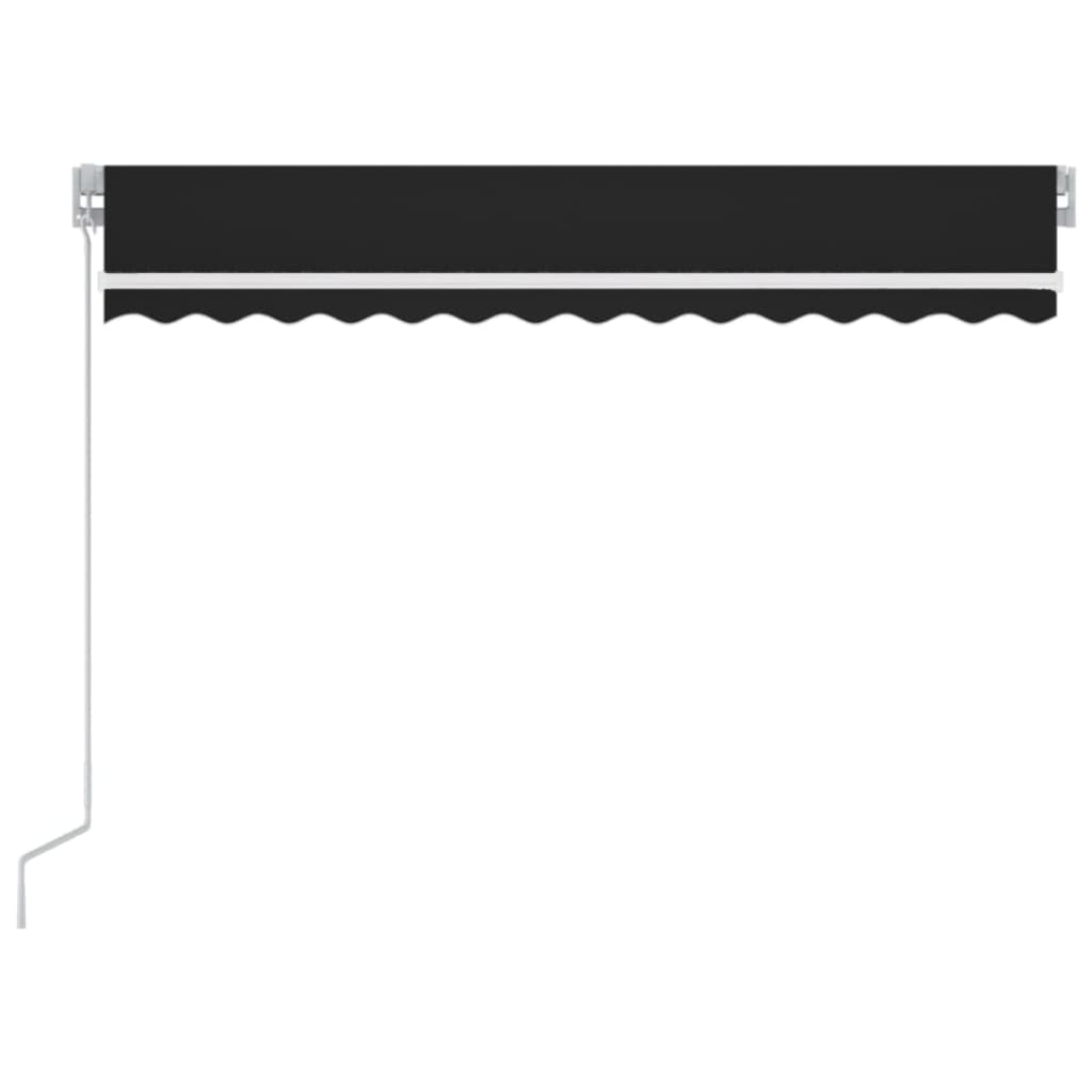 Manuell uttrekkbar markise med LED 350x250 cm antrasitt vidaXL
