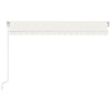 Manuell uttrekkbar markise med LED 400x300 cm kremhvit