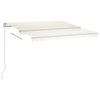 Manuell uttrekkbar markise med LED 400x300 cm kremhvit