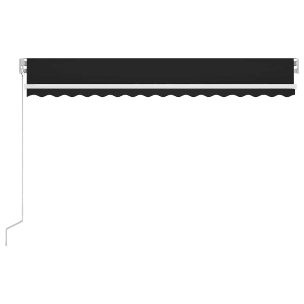 Manuell uttrekkbar markise med LED 400x300 cm antrasitt vidaXL
